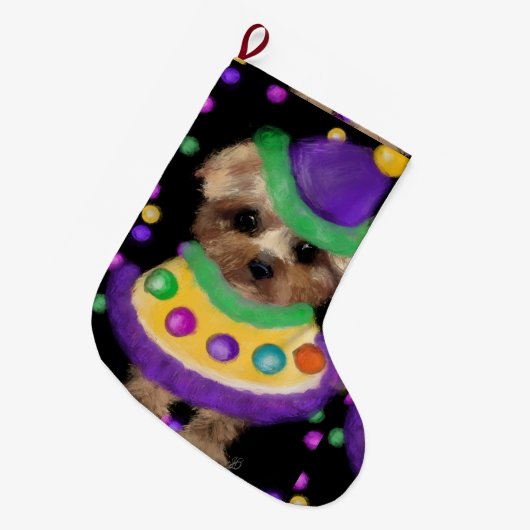 ミニヨーキープー ラージクリスマスストッキング (正面 (吊り時))