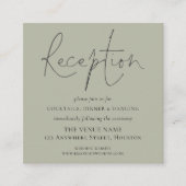 ミニライトセージ結婚式のレセプション詳細 エンクロージャーカード (正面)
