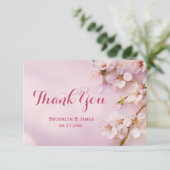 ミニラウンドピンクさくらんぼブロッサムサンキューカード サンキューカード (スタンド正面)