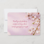 ミニラウンドピンクさくらんぼブロッサムサンキューカード サンキューカード (裏面)