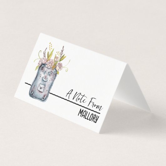 ミニランチボックスカーパーソナライズされたド🍎お名前 名刺 (正面)