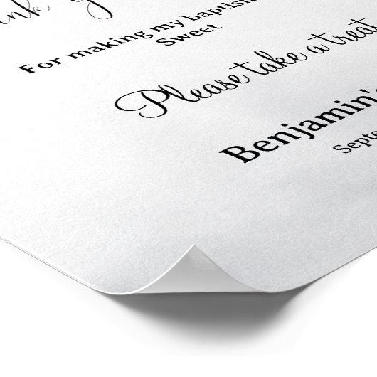 ミニリストスクリプトデザートテーブルデコール記号 ポスター (角)