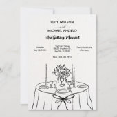 ミニリスト手描きディナ結婚ーテーブル 招待状 (正面)