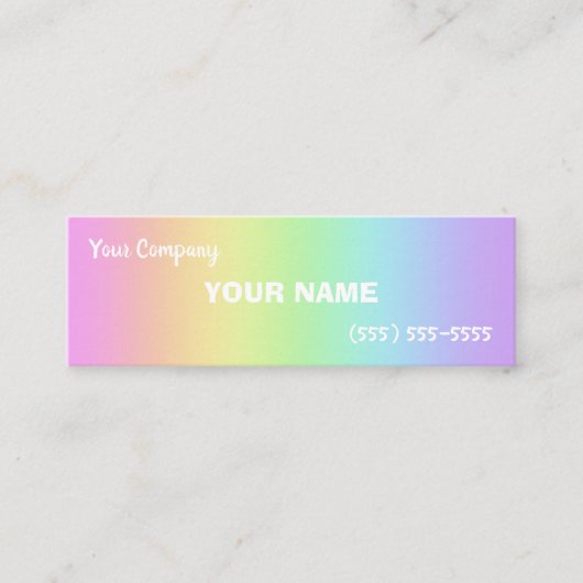 ミニレインボーグラディエントの名刺 スキニー名刺 (正面)