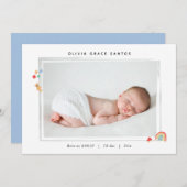 ミニレインボーベビー誕生のお知らせ 案内状 (正面/裏面)