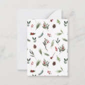 ミニレッドベリーフォトリースメリークリスマス ノートカード (裏面)