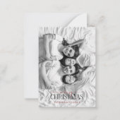 ミニレッドベリーブラック&ホワイトフォトメリークリスマス ノートカード (正面)