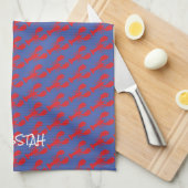 ミニレッドロブスターブルーメインLOBSTAHスラング名門私立校風の キッチンタオル (四つ折り)