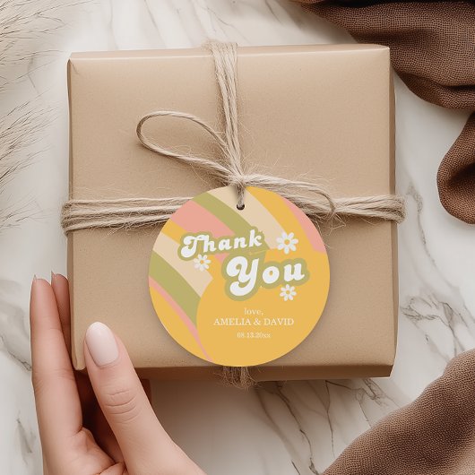 ミニレトロサンシャイン男の赤ちゃんシャワーサンキュー フェイバータグ