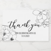 ミニワきらめくインボトルラベルありがとう スパークリングワインラベル (シングルラベル)