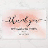 ミニワきらめくインボトルラベルありがとう スパークリングワインラベル (シングルラベル)