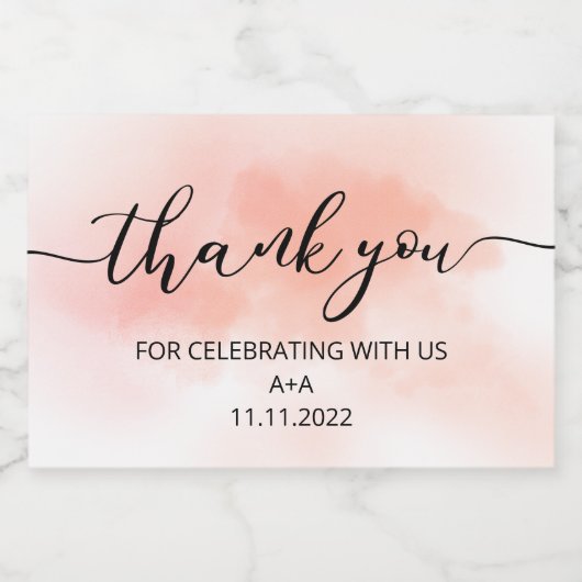 ミニワきらめくインボトルラベルありがとう スパークリングワインラベル (シングルラベル)