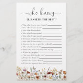 ミニワイルドフラワーブライダルシャワーゲーム (正面)