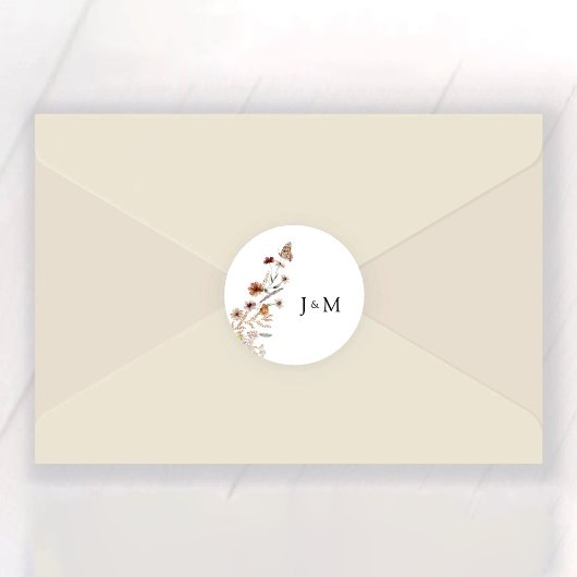 ミニワイルドフラワー結婚のクラシック丸いステッカー ラウンドシール