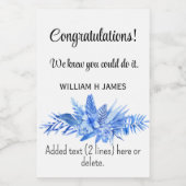 ミニワインボトルおめでとうコバルトブルー(10) ワインラベル (シングルラベル)