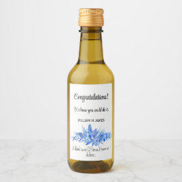 ミニワインボトルおめでとうコバルトブルー(10) ワインラベル