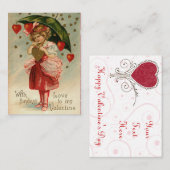 ミニヴィンテージバレンタインのラブノート ノートカード (正面/裏面)