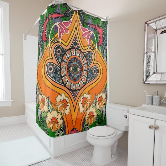 ミニーグリーン シャワーカーテン (インサイチュ)