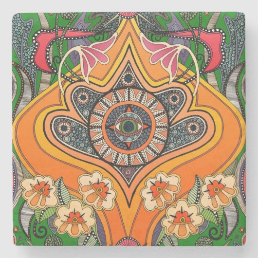 ミニーグリーン ストーンコースター (正面)