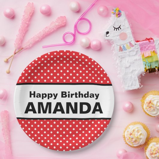 ミニーマウスの刺激を受けたな紙皿の名前をカスタムする ペーパープレート (パーティー)