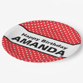 ミニーマウスの刺激を受けたな紙皿の名前をカスタムする ペーパープレート (アングル)