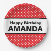 ミニーマウスの刺激を受けたな紙皿の名前をカスタムする ペーパープレート (正面)