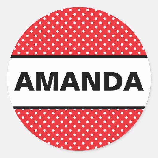 ミニーマウスインスパイア名前をカスタムするステッカー ラウンドシール (正面)