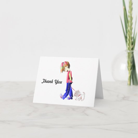 ミニーミー！ボーイ歩くウェスティードッグアート サンキューカード (正面)
