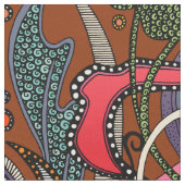 ミニー・ヘナ織物 ファブリック (クローズアップ)