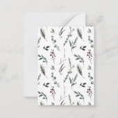 ミニ冬の植物性リース写真メリークリスマス ノートカード (裏面)