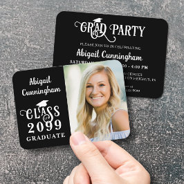 ミニ卒業パーティフォトクラス年招待状 エンクロージャーカード