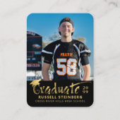 ミニ卒業パーティフォトブラック金ゴールド招待状 エンクロージャーカード (正面)