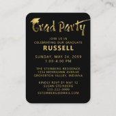 ミニ卒業パーティフォト招待状カード 名刺 (裏面)