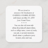 ミニ卒業写真の発表または招待状 エンクロージャーカード (裏面)