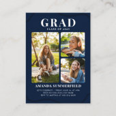 ミニ卒業式3枚の写真パーティの招待状 エンクロージャーカード (正面)