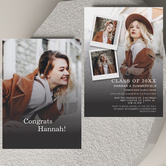 ミニ卒業2025パーティー写真オープンハウスカード エンクロージャーカード