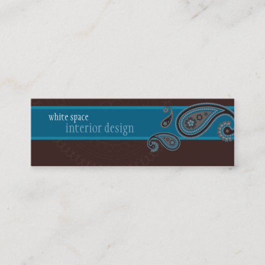 ミニ名刺::ペイズリー1 スキニー名刺 (正面)