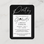 ミニ大学院パーティースクリプトフォトホワイトキャップブラック エンクロージャーカード (裏面)