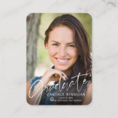 ミニ大学院パーティースクリプトフォトホワイトキャップブラック エンクロージャーカード (正面)