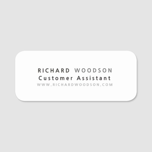 ミニ実在マリストシンプル WhiteBusiness    名札 (正面)