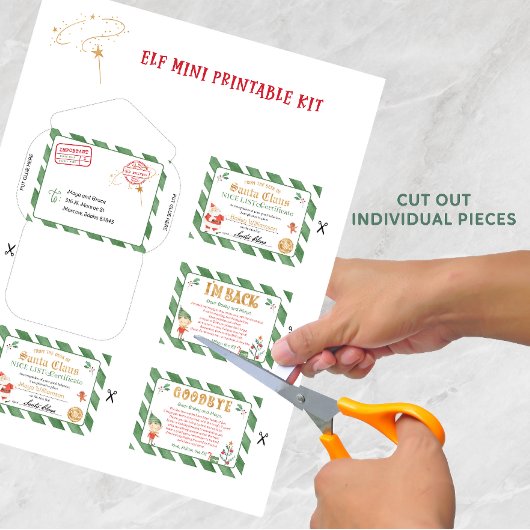 ミニ小妖精や小人印刷可能文字マジカルミニサンタ小妖精や小人 ポスター