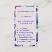 ミニ履歴書カード |ネットワークカードパープルピンク コーリングカード (裏面)