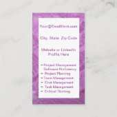 ミニ履歴書カード |ネットワークカードピンク コーリングカード (裏面)