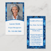 ミニ履歴書カード |ネットワークカードモダン青 コーリングカード (正面/裏面)