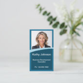 ミニ履歴書カード |ネットワークカード(青) 名刺 (スタンド正面)