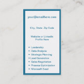 ミニ履歴書カード |ネットワークカード(青) 名刺 (裏面)