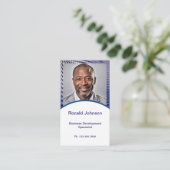 ミニ履歴書カード |ネットワークカードNavy Blue 名刺 (スタンド正面)