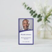 ミニ履歴書カード |ネットワークカードNavy Blue 名刺 (スタンド正面)