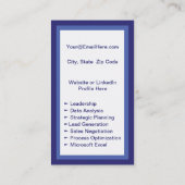 ミニ履歴書カード |ネットワークカードNavy Blue 名刺 (裏面)
