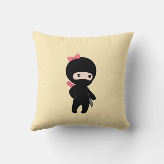 ミニ忍者ガールオンイエロー クッション (裏面)